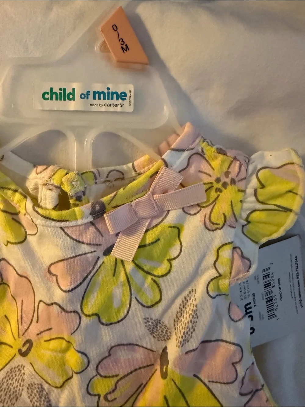 Carter's Floral Ruffle Baby Dress in Yellow, Pink & Cream